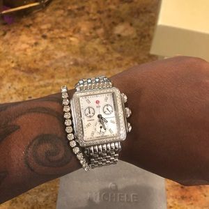 Michele watch with diamond bezel